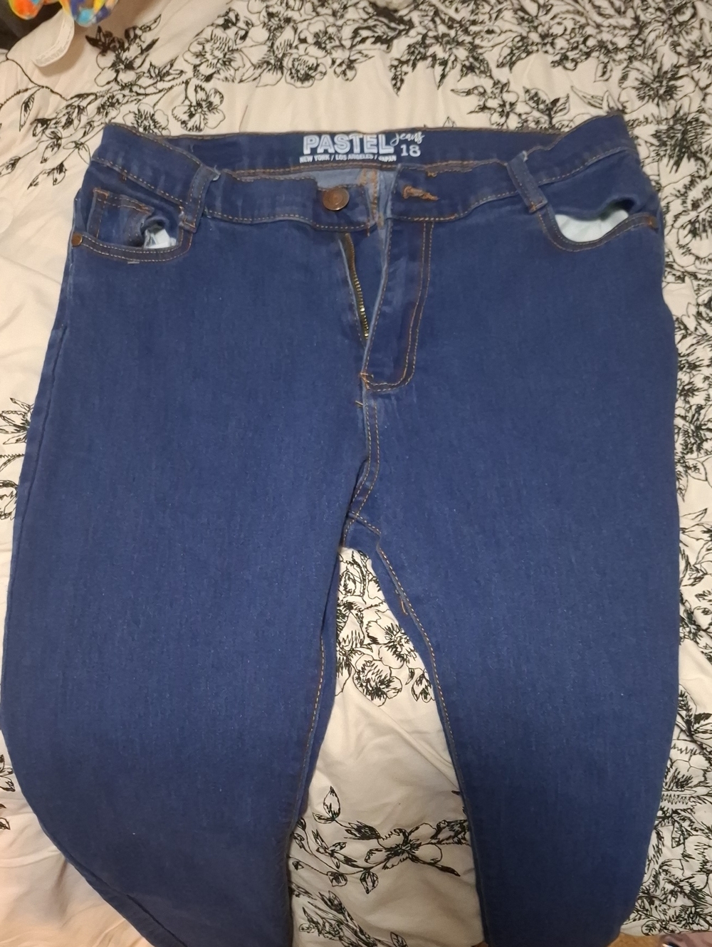 Pastels Clothing Navy Skinny Jeans